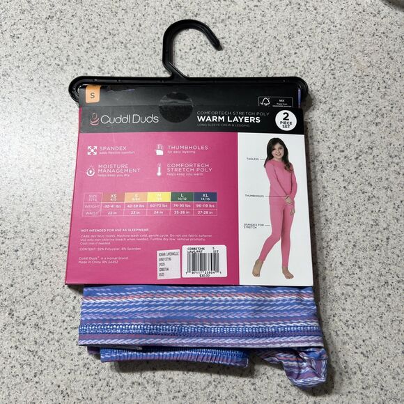 Cuddl Duds Small 6/6x Girls Warm Layers Long Sleeve Crew Leggings 2 Piece NWT - Picture 3 of 4